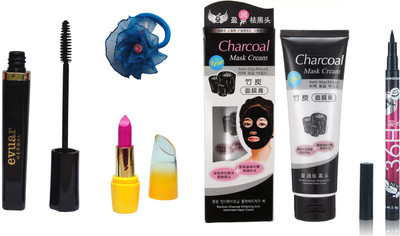 

Evuar Mascara, Charcoal Face Mask, Waterproof Lash Eyeliner Pencil, Lipsitck and band(Set of 5)