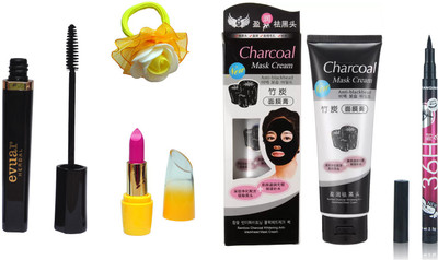 

Evuar Mascara, Charcoal Face Mask, Lipsitck, Waterproof Pencil Eyeliner and band(Set of 5)