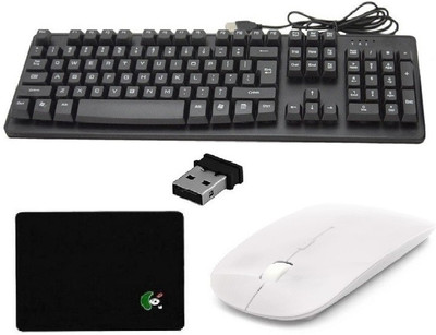 

ReTrack A47 Wired Keyboard With Wireless Mouse and Mousepad Combo Set