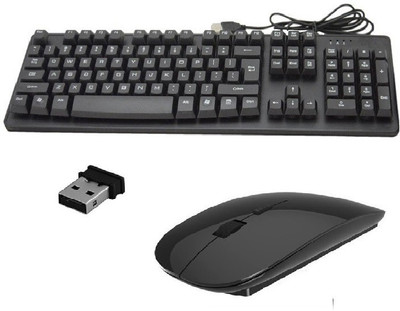 

ReTrack A47 Wired Keyboard With Wireless Mouse Combo Set