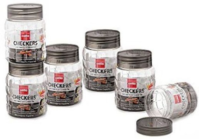 cello Checkers Air Tight Pet Canister Set Of 6 Pcs - 1500 ml Plastic Grocery Container(Pack of 6, Multicolor)
