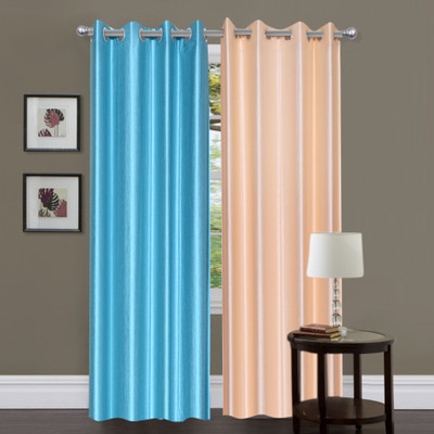 40% OFF on Madhav product 212 cm (7 ft) Polyester Door Curtain (Pack Of 2)(Solid, Multicolor)