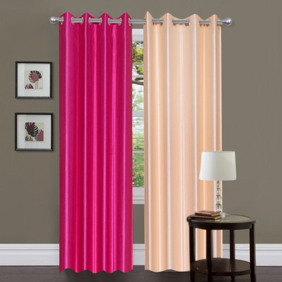 

New Home 214 cm (7 ft) Polyester Door Curtain (Pack Of 2)(Plain, Multicolor)