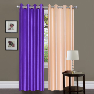 40% OFF on Madhav product 212 cm (7 ft) Polyester Door Curtain (Pack Of 2)(Solid, Multicolor)