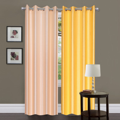 46% OFF on Madhav product 212 cm (7 ft) Polyester Door Curtain (Pack Of 2)(Solid, Multicolor)