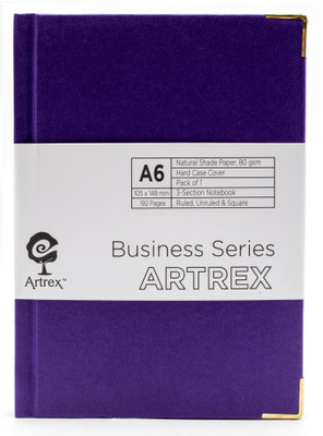 

ARTREX A6 Note Book(BUSINESS A6 HARD CASE RULED + UNRULED + SQUARE NOTE BOOK, Blue)