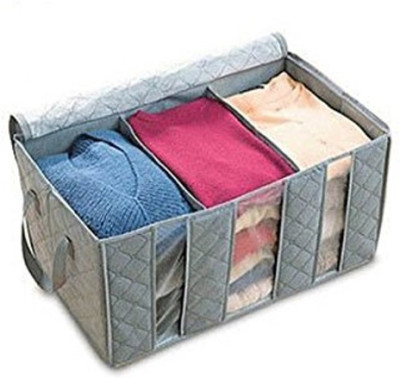 

Surbhi New Portable Foldable Wardrobe Clothes Organizer Blanket Pillow Organizer Clothes Storage Box(Grey)