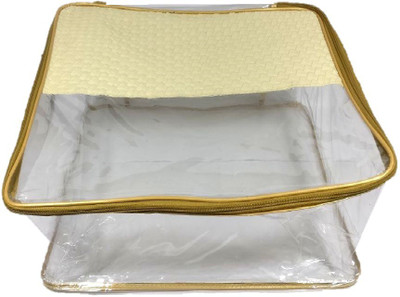 

Addyz Saree Cover Ladies Criss Cross Transparent Saree Cover Salwar Suit Kamiz Cover Storage Bag Garment Bag(Cream)