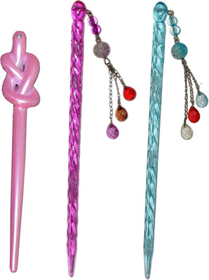 

NIKKU Combo of Multi Color Juda Sticks Hair Accessory Set(Multicolor)