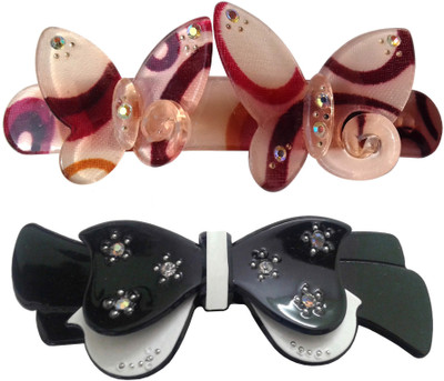 

Shreya Collection Combo of 2 Multicolour Shiny Hair Ponytail Barrette Clutcher Clip Alligator Buckle - 10068.3 Hair Clip(Multicolor)