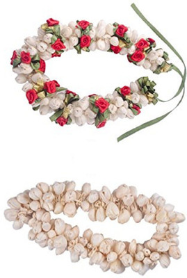 

INAAYA Gajra (Veni) Artificial Hair flowers Hair Accessories (1 White+ 1 multi Colour) Hair Accessory Set(Multicolor)