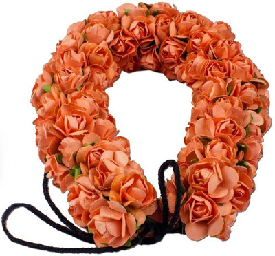 

INAAYA Wedding Accessories Flowers For Bun Making, Orange Hair Accessory Set(Orange)