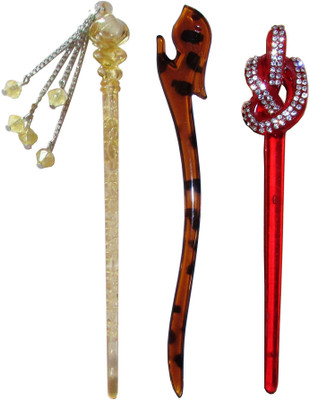 

NIPPU Combo of Multi Color Juda Sticks Hair Accessory Set(Multicolor)