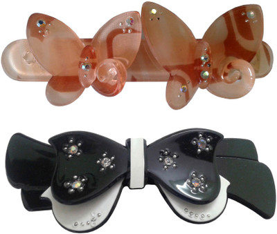 

Shreya Collection Combo of 2 Multicolour Shiny Hair Ponytail Barrette Clutcher Clip Alligator Buckle - 10068.2 Hair Clip(Multicolor)