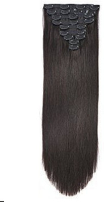 

Majik 10 Pcs Remy Human Extensions With Easy To Use Extension Clips 100 Grams (18 inch, Black) Hair Extension