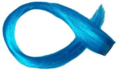 

INAAYA Colored Extension Neon Blue Colour with Clip in Straight Piece for women Hair Extension