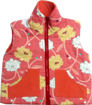 

Always Kids Sleeveless Printed Baby Boys & Baby Girls Jacket, White floral