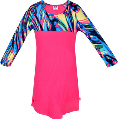 

Lil Orchids Girls Midi/Knee Length Casual Dress(Pink, Full Sleeve