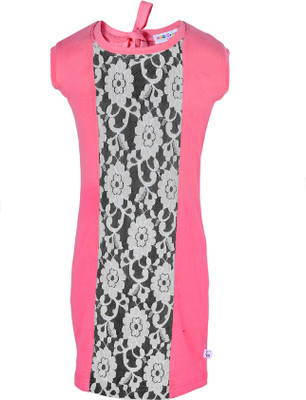 

Lil Orchids Girls Midi/Knee Length Casual Dress(Pink, Sleeveless