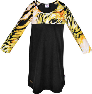 

Lil Orchids Girls Midi/Knee Length Casual Dress(Black, Full Sleeve