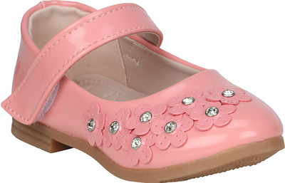 

BUCKLED UP Girls Velcro Ballerinas(Pink, Rouge pink