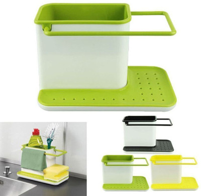 Divinext Mx-kitchen tools_20 Multicolor Kitchen Tool Set(divinext Kitchen Sink Tidy Self Draining Sink Caddy With Base Stand Organizer Brush Sponge Cleaning Cloth Holder) available at flipkart for Rs.325