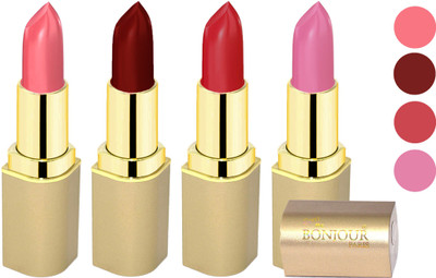 

Nailbow Bonjour Paris Soft Creame Matte Lipstick(Burnt Amber-Maroon-Cherry-New Pink, 16.8 g)