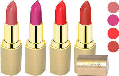 

Nailbow Bonjour Paris Soft Creame Matte Lipstick(Nude-Purple-Light Red-Orange, 16.8 g)