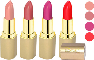 

Nailbow Bonjour Paris Soft Creame Matte Lipstick(Light Nude-Nude-Purple-Red, 16.8 g)