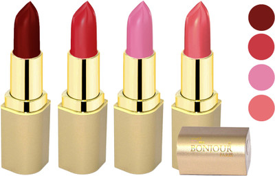 

Nailbow Bonjour Paris Soft Creame Matte Lipstick(Maroon-Cherry-New Pink-Hot Mauve, 16.8 g)