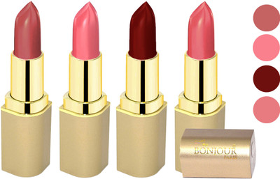 

Nailbow Bonjour Paris Soft Creame Matte Lipstick(Light Mauve-Burnt Amber-Maroon-Hot Mauve, 16.8 g)