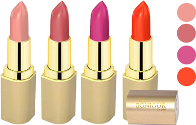 

Nailbow Bonjour Paris Soft Creame Matte Lipstick(Light Nude-Nude-Purple-Dark Orange)