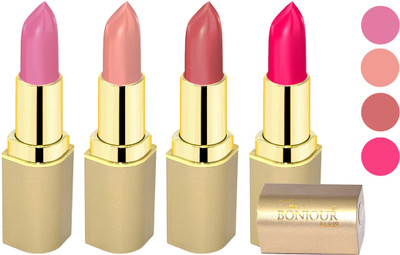 

Nailbow Bonjour Paris Soft Creame Matte Lipstick(New Pink-Light Nude-Nude-Hot Pink, 16.8 g)