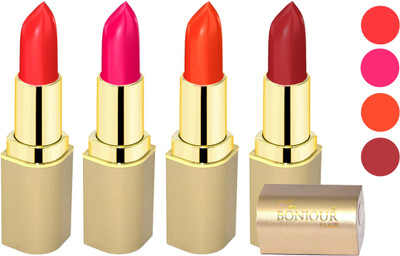 

Nailbow Bonjour Paris Soft Creame Matte Lipstick(Light Red-Hot Pink-Dark Orange-Brick, 16.8 g)