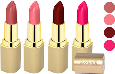 

Nailbow Bonjour Paris Soft Creame Matte Lipstick(Light Mauve-Burnt Amber-Maroon-Hot Pink, 16.8 g)