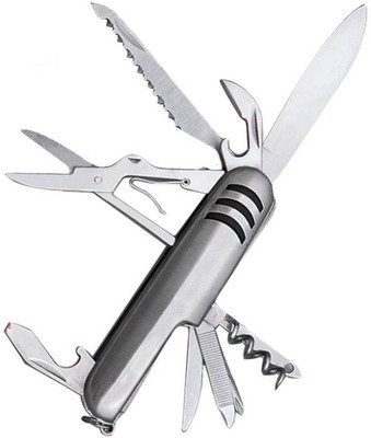 

Techitry Premium Quality Multi-Function 11 in 1 Toolkit 11 Swiss Army Knife(Silver)