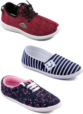 

Asian men's casual shoes combo pack of 3 Casuals For Women(Multicolor