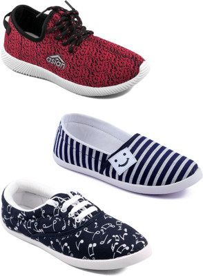 

Asian men's casual shoes combo pack of 3 Casuals For Women(Multicolor