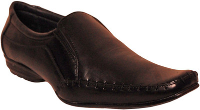 

Wilson America Genuine Leather Mens Formal Black Shoes Slip On For Men(Black