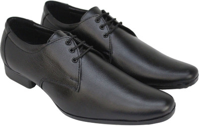 

Koscko Genuine Leather office formal casual shoes for Men Lace Up For Men(Black