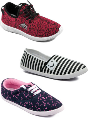 

Asian men's casual shoes combo pack of 3 Casuals For Women(Multicolor