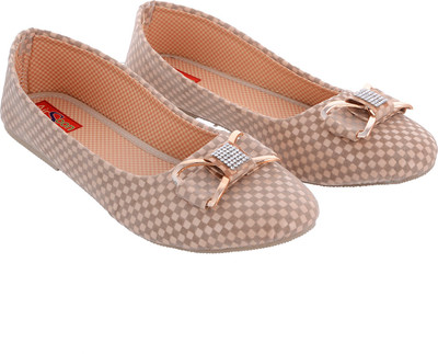 

AirSoon Women Check Print Bellies For Women(Beige