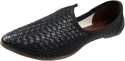 

Ovolo Ovolo Black Designer Leather Jalsa Jutti Jutis For Men(Black