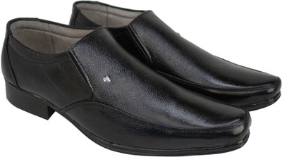 Koscko Genuine Leather office formal casual shoes for Men Slip On For Men(Black