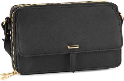 

Accessorize Women Casual Black PU Sling Bag