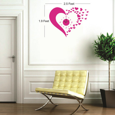 

SYGA  Wall Clock Sticker(Pack of 1, Pink