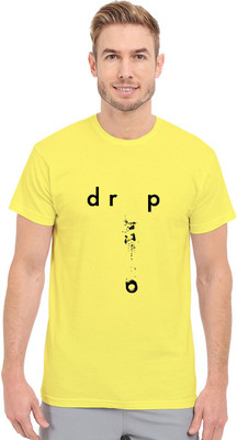Redfool Fashions Graphic Print Men Round Neck Yellow T-Shirt