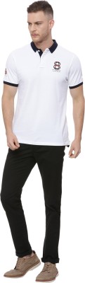 BASICS Graphic Print Men Polo Neck White T-Shirt