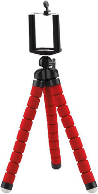 Lifestyle-You Adjustable Flexible Mini Portable Tripod Stand with Universal Smartphone Clip Holder Tripod(Red, Supports Up to 500 g)