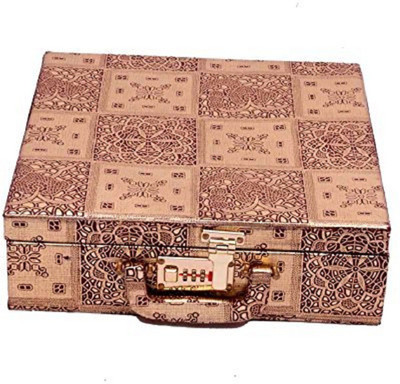 

Kuber Industries Golden Wood 4 Rods Bangle Box Casual Vanity Box(Golden)